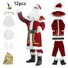 Elegant Plus Size Santa Claus Fancy Dress Outfit In Rich Wine Red Velvet Material
