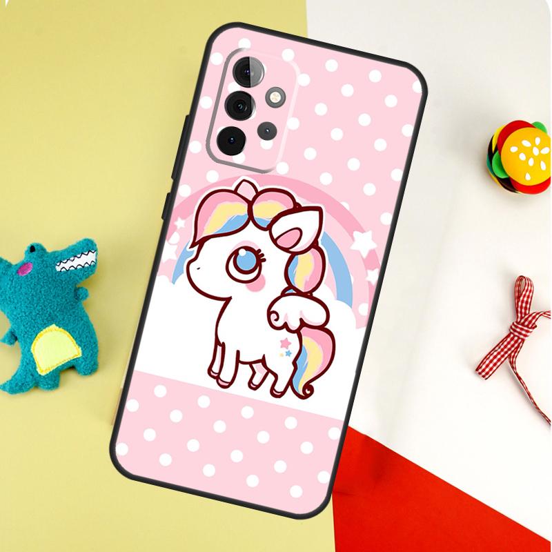 Süßes Regenbogen-Einhorn Für Samsung Galaxy A22 A32 A52 A54 A34 A14 A55 A35 A15 A53 A33 A13 A05 A06 A16 Handyhülle
