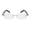 AI Translation Glasses Bluetooth 5.3 144 Languages Real Time Rimless Smart Translator Glasses with Anti Blue Light Lens