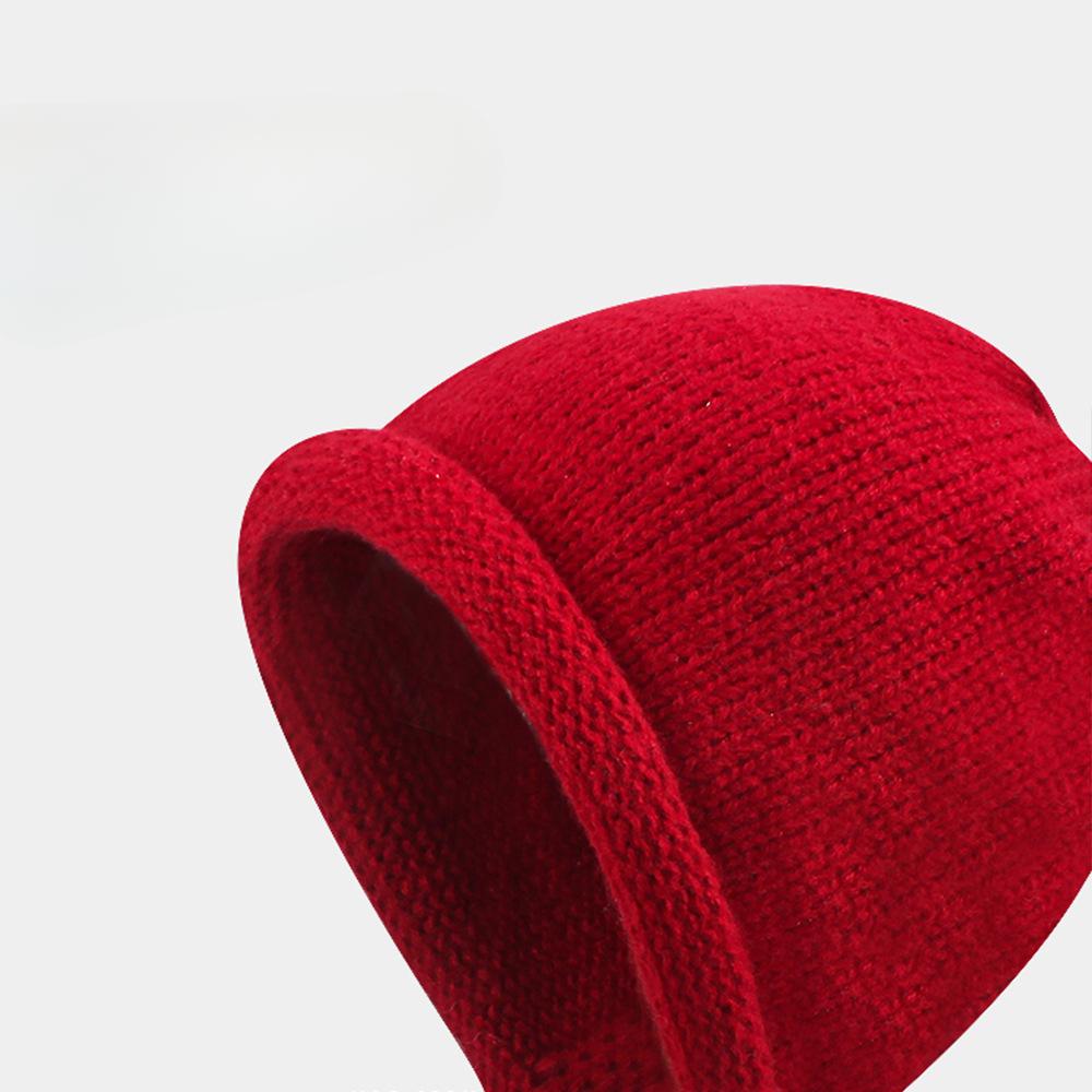 Japanese Retro Curly Wool Knitted Hat for Women In Autumn and Winter Big Head Circumference Showing Face Small and Versatile Warm Ear Protection Hat