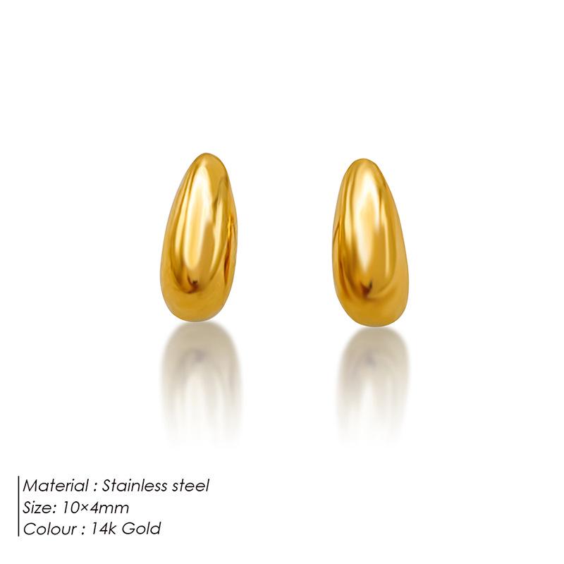 eManco 18K Gold Water Drop Titanium Steel Women's Geometric Earrings