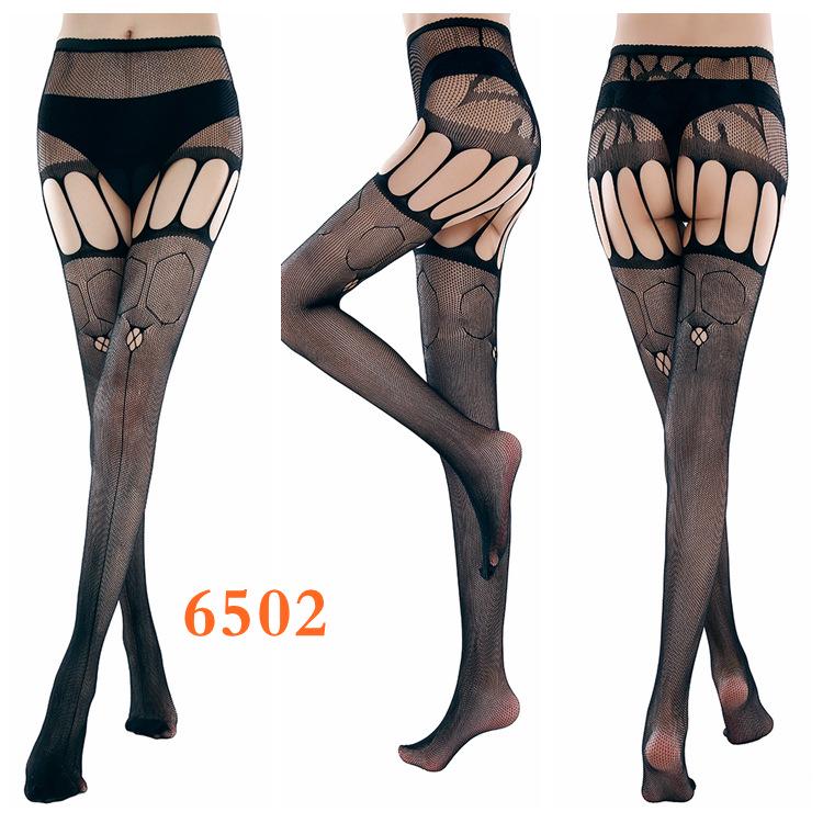 Sexy Fishnet Stockings: Non-Slip Garter, Open Crotch, One-Piece Lingerie for Nurses and Stewardesses