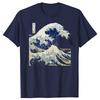 Tricou Marele Val Japonez Kanagawa Top Distractiv Imprimat Modă Casual Neutră Cămașă Largă cu Gât Rotund Cămașă Confortabilă Respirabilă...
