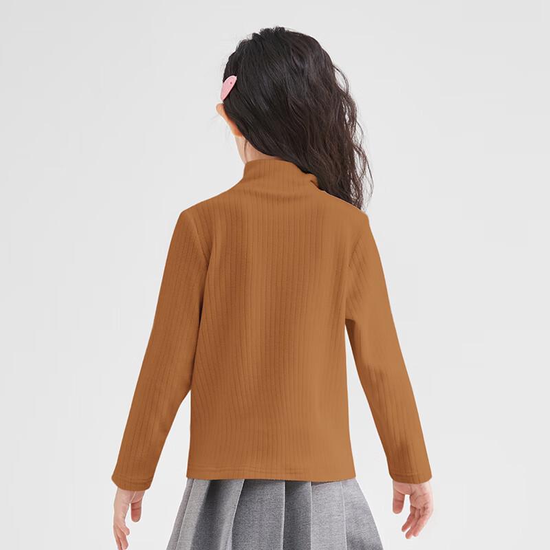 DEESHA Girls  Fleece Semi-High Neck Long Sleeve T-Shirt 110