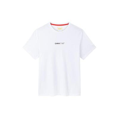 Training Series Letter Round Neck Moisture Wicking Pullover Short Sleeve T-Shirt Men T-Shirts Pure-White 152427160-1