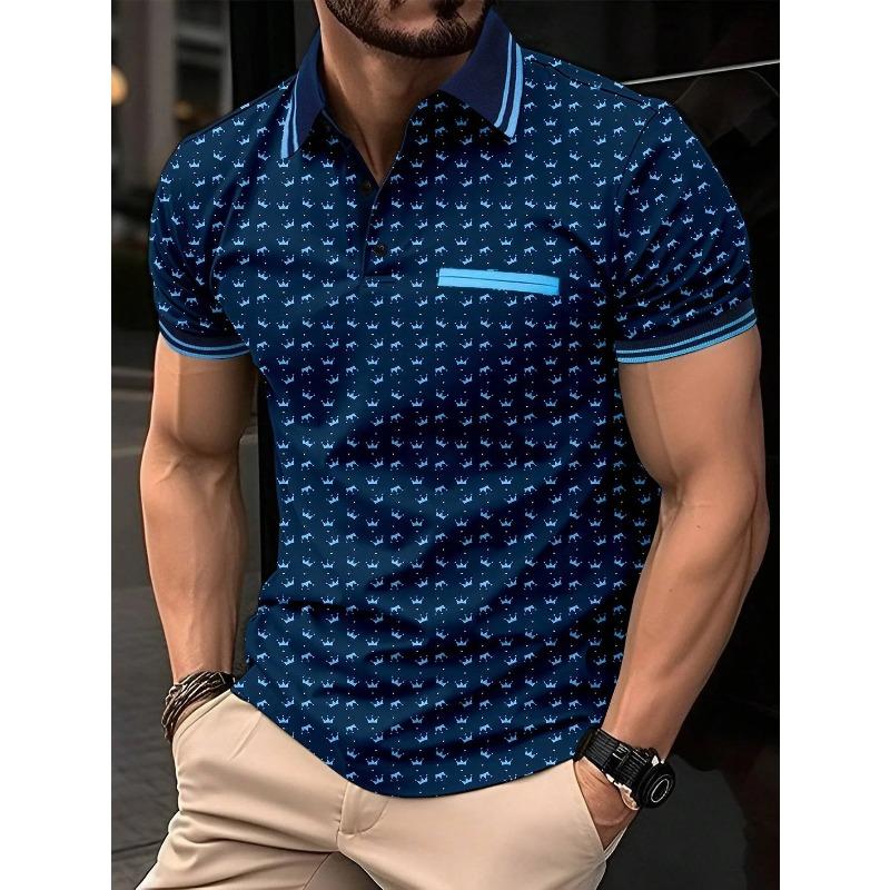 

The new men s short-sleeved POLO shirt for summer 2026 is casual fashionable soft and breathable with 3D pattern printing XXL