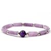 Chic Purple Glass Stone Bead Strand Bracelet Elegant Energy Bracelet For Casual Workdays