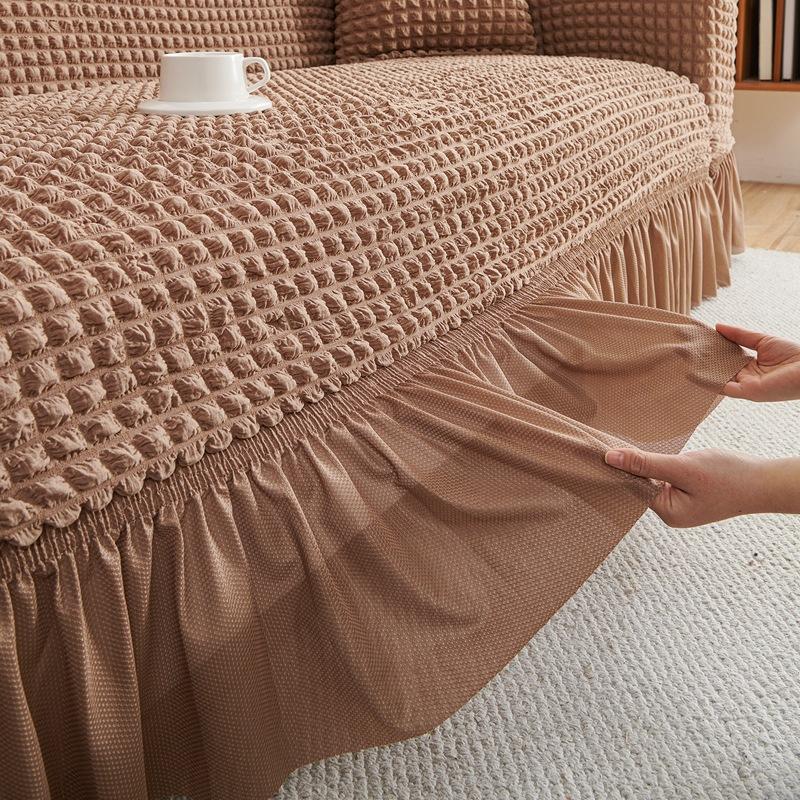 Seersucker Stoff Sofabezug All-Inclusive Spitze Verdickt Rutschfest Staubdicht Sofabezug für alle Jahreszeiten