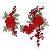 2Pcs/Set New Flower Embroidery Patch DIY Multi-Color Applique Patch Sewing Accessories Sew On Patch Clothes Decoration