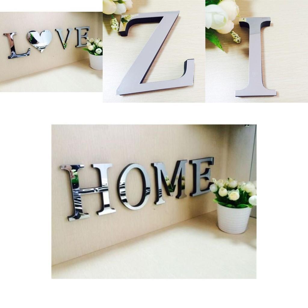 Unique 4 Letters Love Home Furniture Mirror Tiles Self-adhesive Wall Decor For Any Room