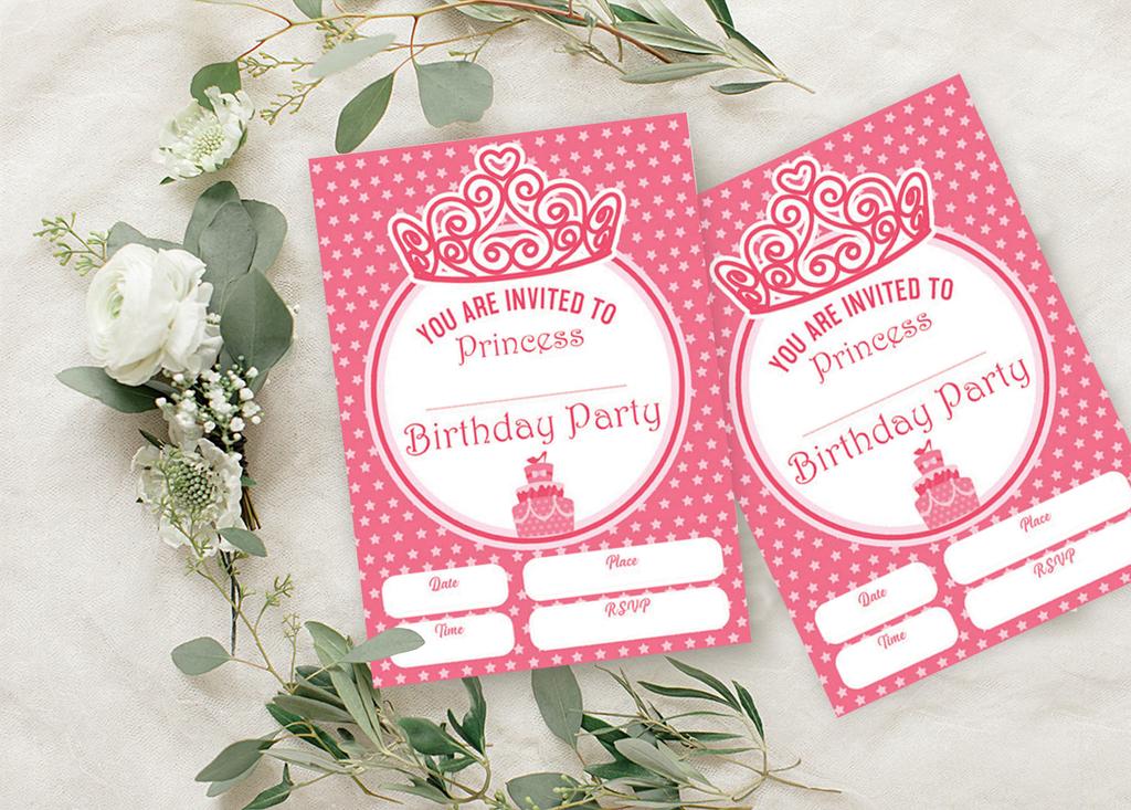 Darling Souvenir Rosa Cartão de Convite de Aniversário Imprimível Preencher ou Escrever Convites em Branco Suprimentos de Festa Pacote de 28 5 x 7