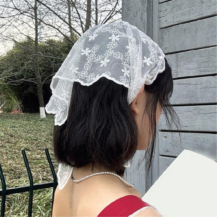 Soft and Comfortable Lace Hair Bandanas for Women Bohomian Flower Hair Scarf