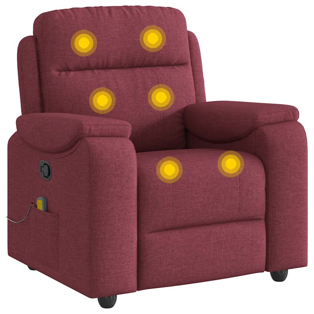 Massage Chair Burgundy Fabric