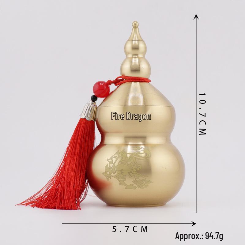 

Brass Fire-Resistant Dragon Gourd Ornament - Copper Retro Handicraft for Living Room Decor