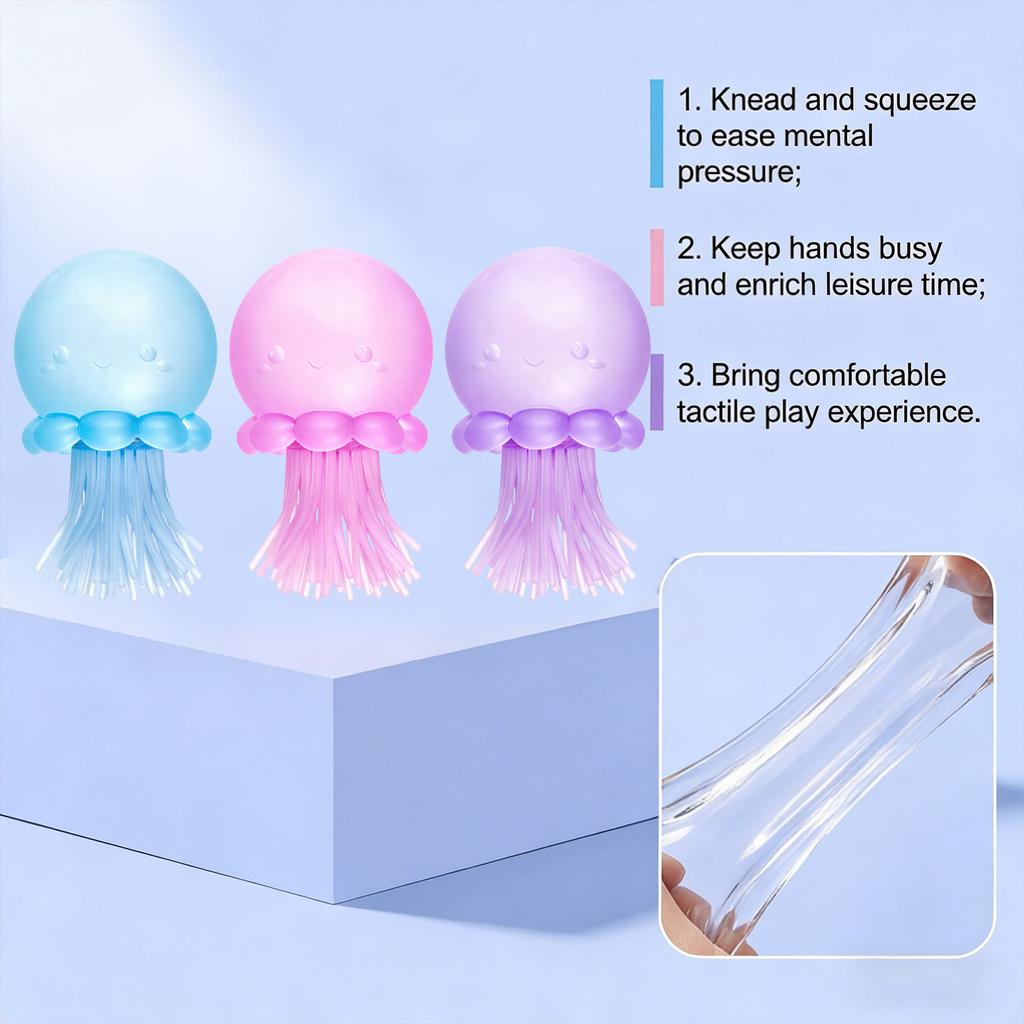 Jellyfish Squishy Sensory Toy Simulated Stress Relief Ball Reduce Anxiety Squeeze Toy Creative Slow Rebound Toys Adult Kid Gift