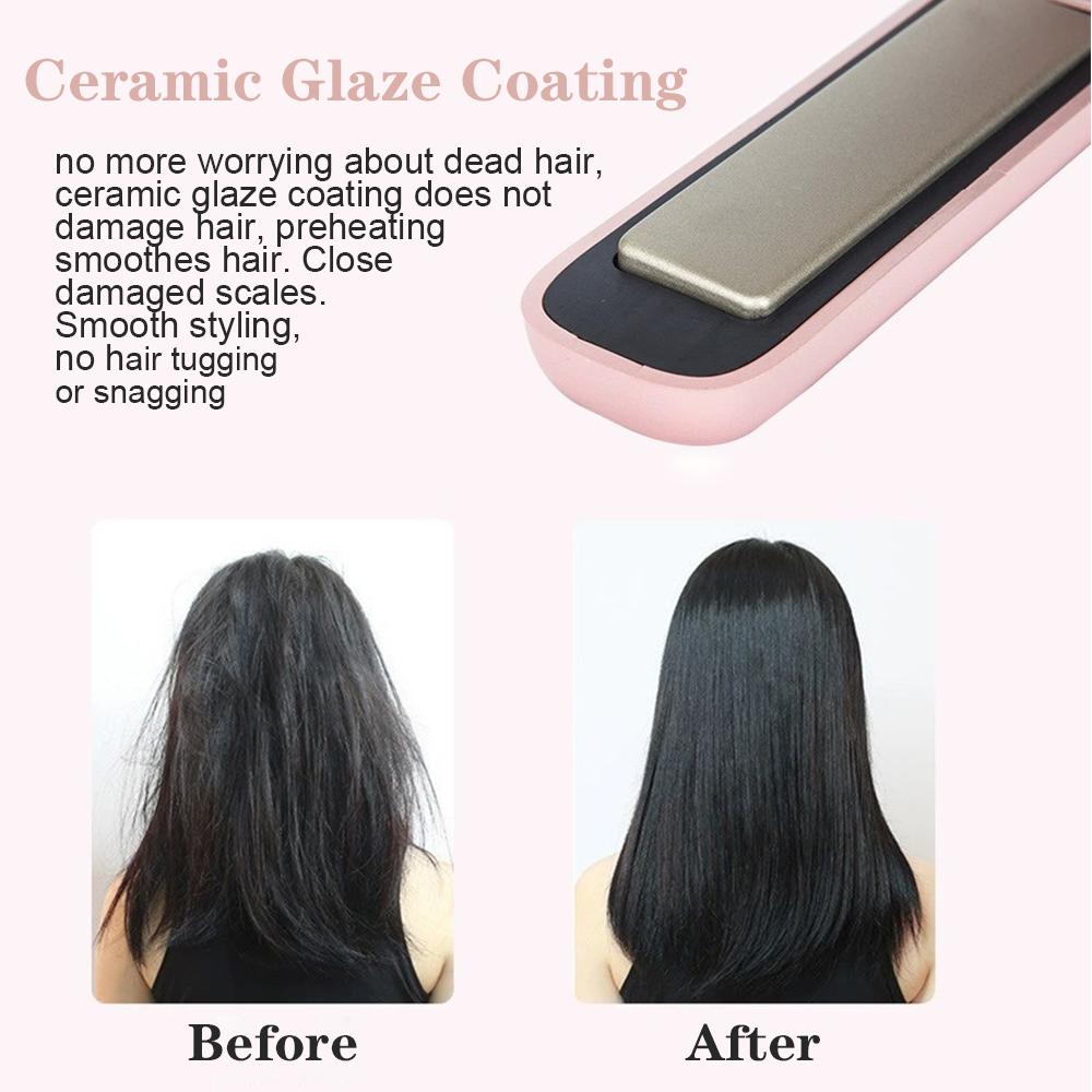 Tiny Hair Straightener Curling Iron Ceramic Straightening Styling Tool Beard Straightener Instant Heating For Dry Hair