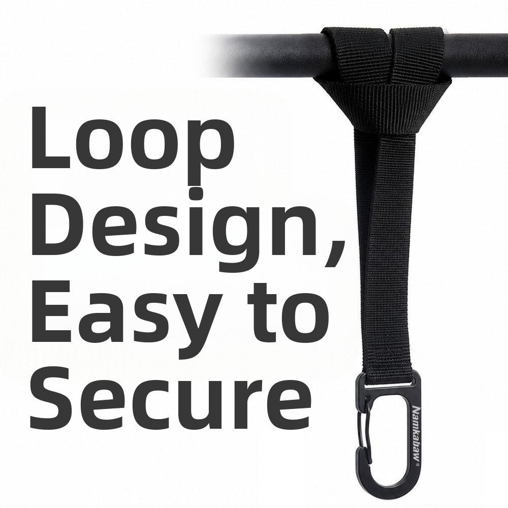 2pcs Multifunctional Webbing Spring Snap Hook Black Hanging DIY Backpack Keychain for Electric Bike