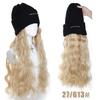 Synthetic Wig Hat Wig Warm Knitted Hat with Water Ripple Curls Women's Hat Wig Suitable for Daily Wear in Winter and Autumn