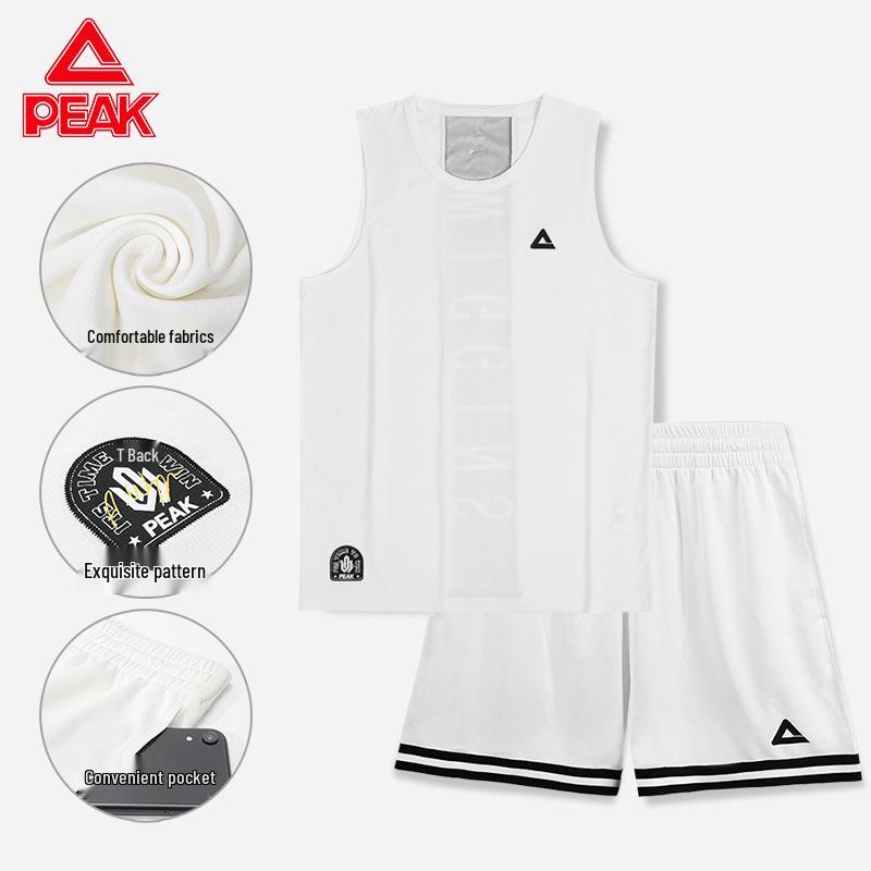PEAK Unisex Quick-Dry Breathable Running and Basketball Set - Sleeveless Vest & Shorts