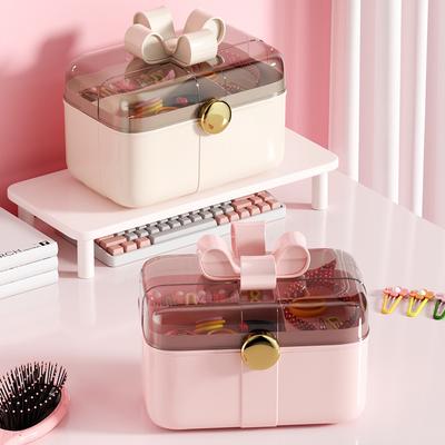 Children's Hair Accessory Storage Box, Hair Clips, Rubber Bands, Baby Hair Ties, Hair Clips, Jewelry Box, Desktop Headwear, Double-layer Storage Box