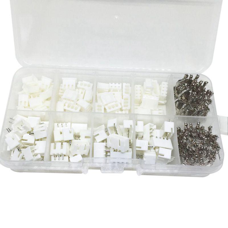 250pcs 2.54mm XH2.54 2pin 3pin 4pin Connector Plug Straight Terminals Tools