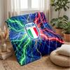 Italy Football Printed Flannel Blanket Skin Friendly Warm Decorative Throw for Indoor Couch Bed Daily Use