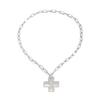 Hip-Hop Style Metal Cross Pendant Necklace, Simple Geometric Chain Collarbone Chain Necklace Necklace Women