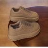 Lässige, klobige Plateau-Sneaker für Damen, bequeme Schnürschuhe aus PU-Leder, rutschfeste Tennis-Sneaker, atmungsaktive Laufschuhe für Damen