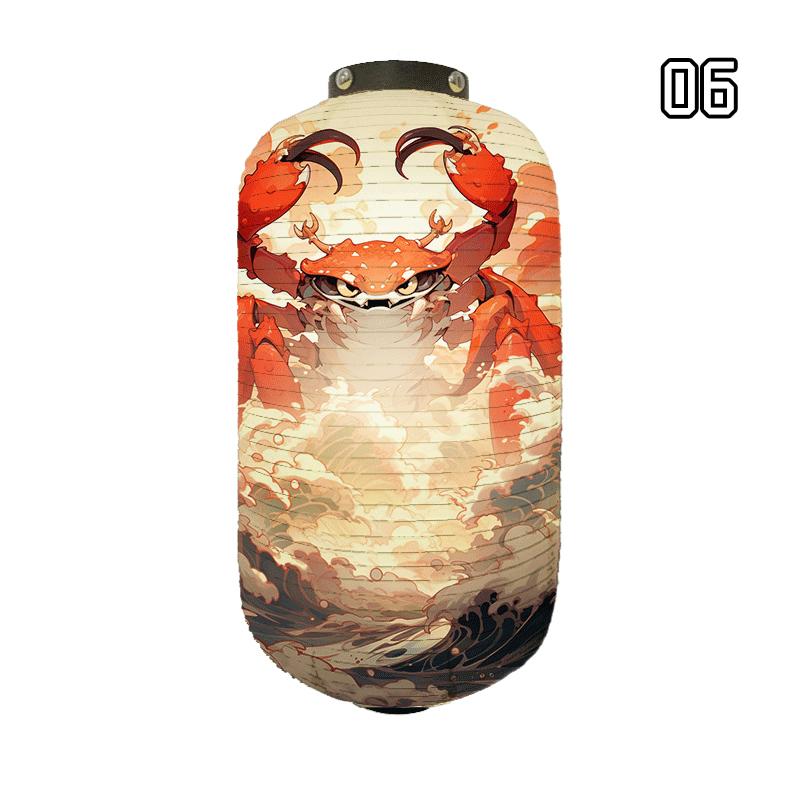 Japanese Style Paper Lantern Beautiful Crab Shrimp Printed Lanterns Sushi Hotpot Izakaya Restaurant Bar Advertising Lantern