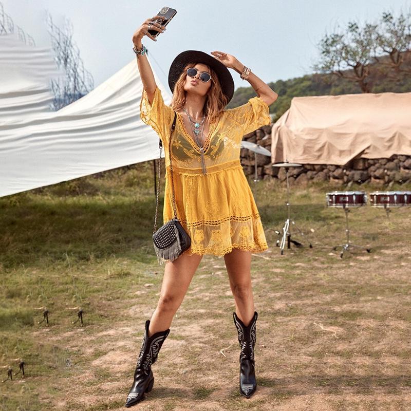 European & American Cotton Hoodie Beach Cover-Up: Women's Bikini, Skirt, Swimsuit, and Sun Protection Dress for Seaside Vacations