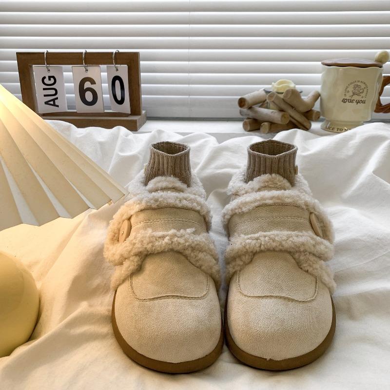Retro Platform Soles All-inclusive Furry Women's 2 New Autumn and Winter Wear Warm Cotton Shoes Plush Snow Boots