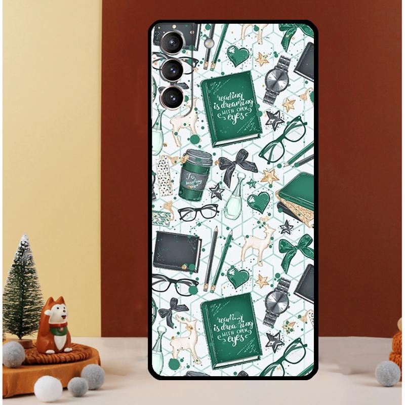 Books And Coffee Case For Samsung Galaxy S23 S24 Ultra S8 S9 S10 S22 Plus Note 10 20 Ultra S20 S21 FE Cover