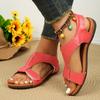 Women's New Plus Size Roman Sandals Women's Flat Velcro Casual Beach Sandals