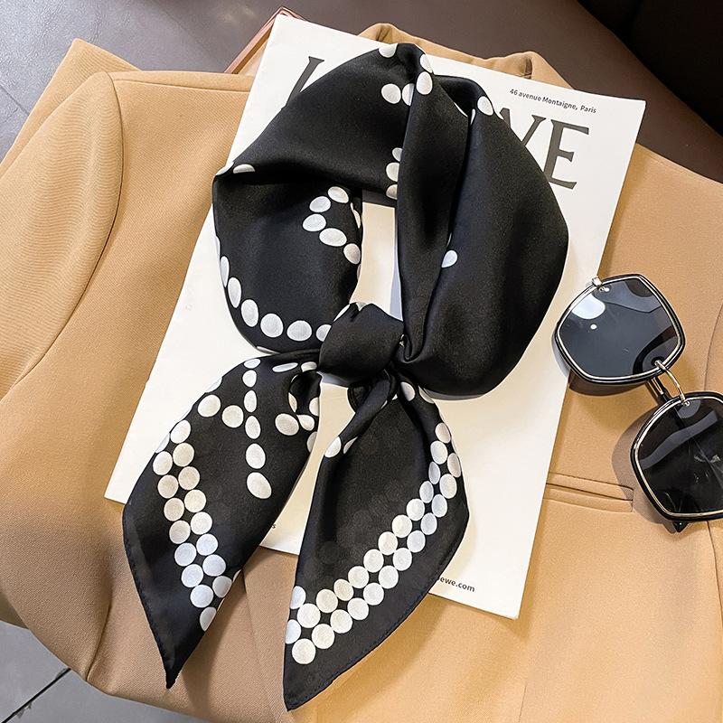 Luxury Brand  Silk Square Scarf Women Neck Hair Tie Band Beach Hijab Kerchief Head Headbands Bandana Female Foulard 70cm