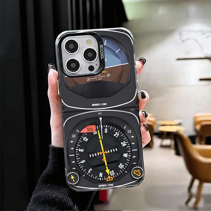 Aircraft Instrument Cockpit Radar Soft Phone Case for iPhone 15 16 17 Pro Max 17Air 16E 14 Plus 13 12 Mini Shockproof Cover Back