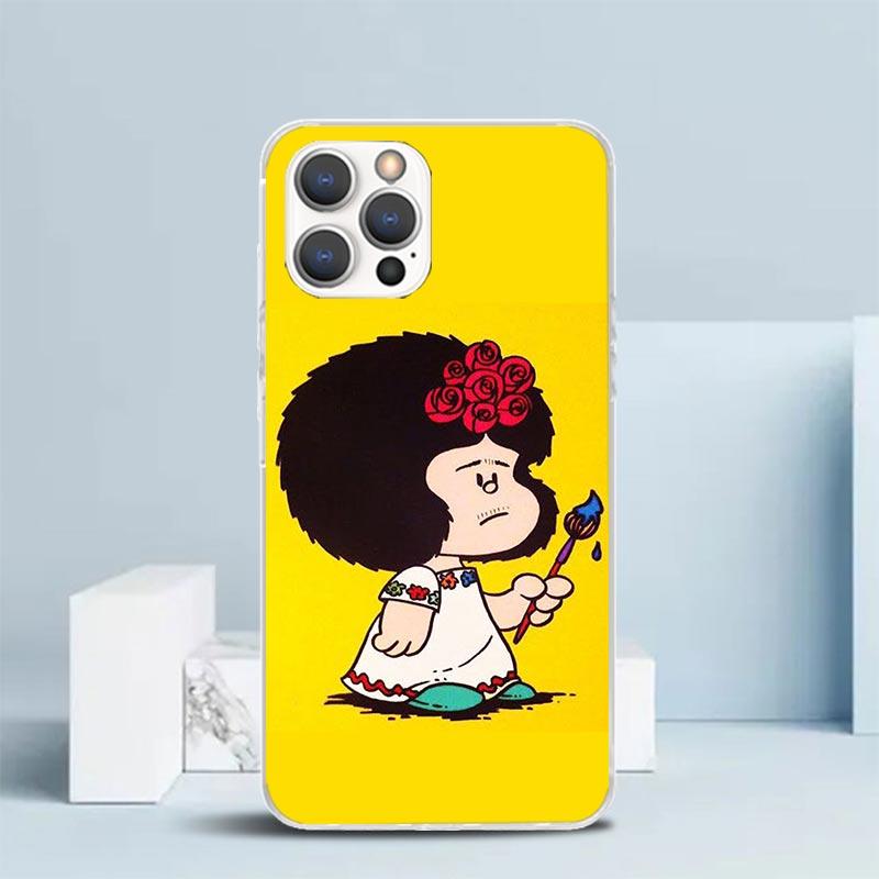 Mafalda Cartoon Phone Case For IPhone 16 17 Air 16E 15 14 Plus 13 Mini 12 11 Pro Max 7 8 + SE 2020 Soft TPU Back Cover 16 17 Air