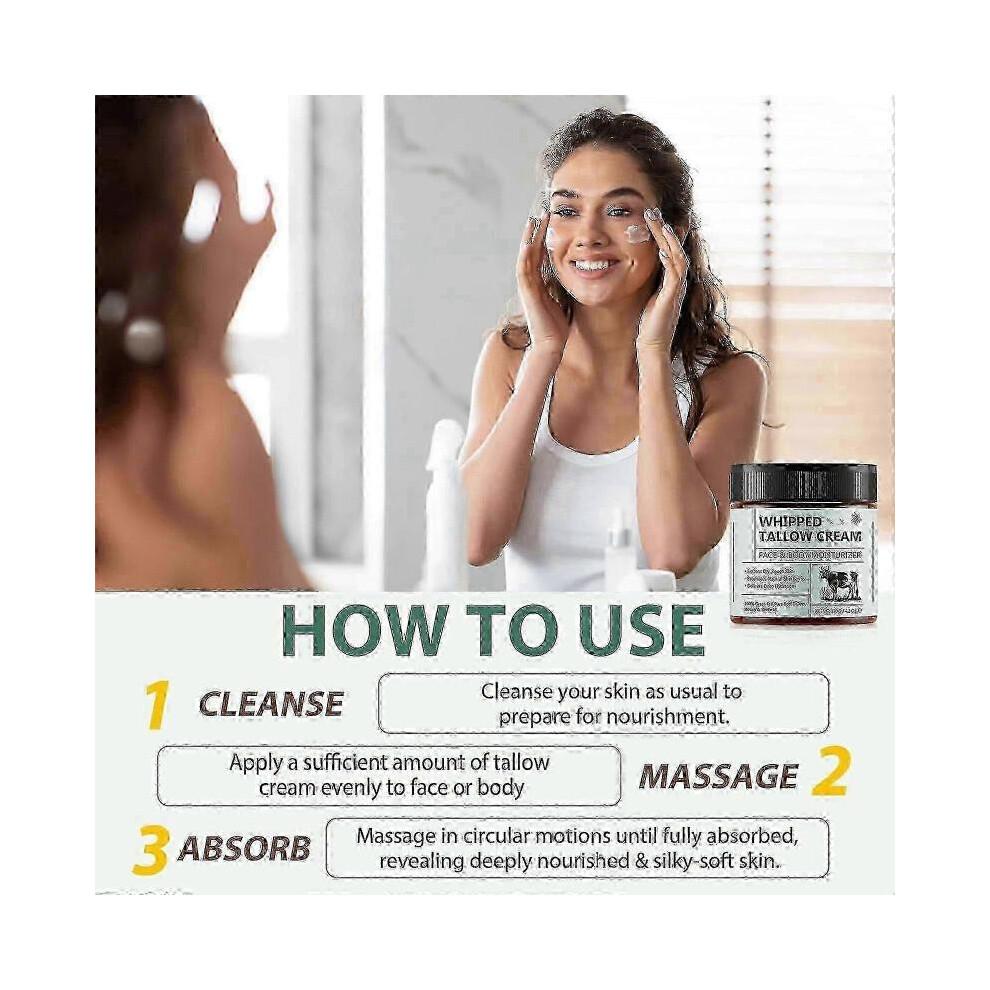 (3 Stück)1-3x Weide-Talg Hautpflegecreme 120g - Feuchtigkeitsspendender Gesichts- & Körperbalsam, Weide-Rindertalgbalsam Anti-Aging Hautpflege-Sets, Natur