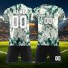 Customizable Two Piece Sports Jersey Set with Short Sleeve Top and Shorts for Team DIY Personalization Soccer Basketball Uniform