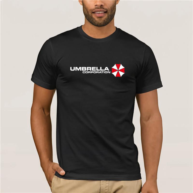 Men's Casual Round Neck Cool Umbrella Corporation Men Rock Short Sleeves Cotton Men Summer Re