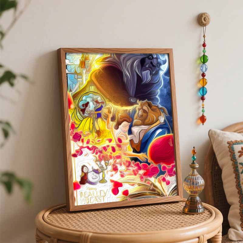 Disney Beauty And The Beast Oil Paint By Numbers Hand Painting Kit. Home Decor Gift