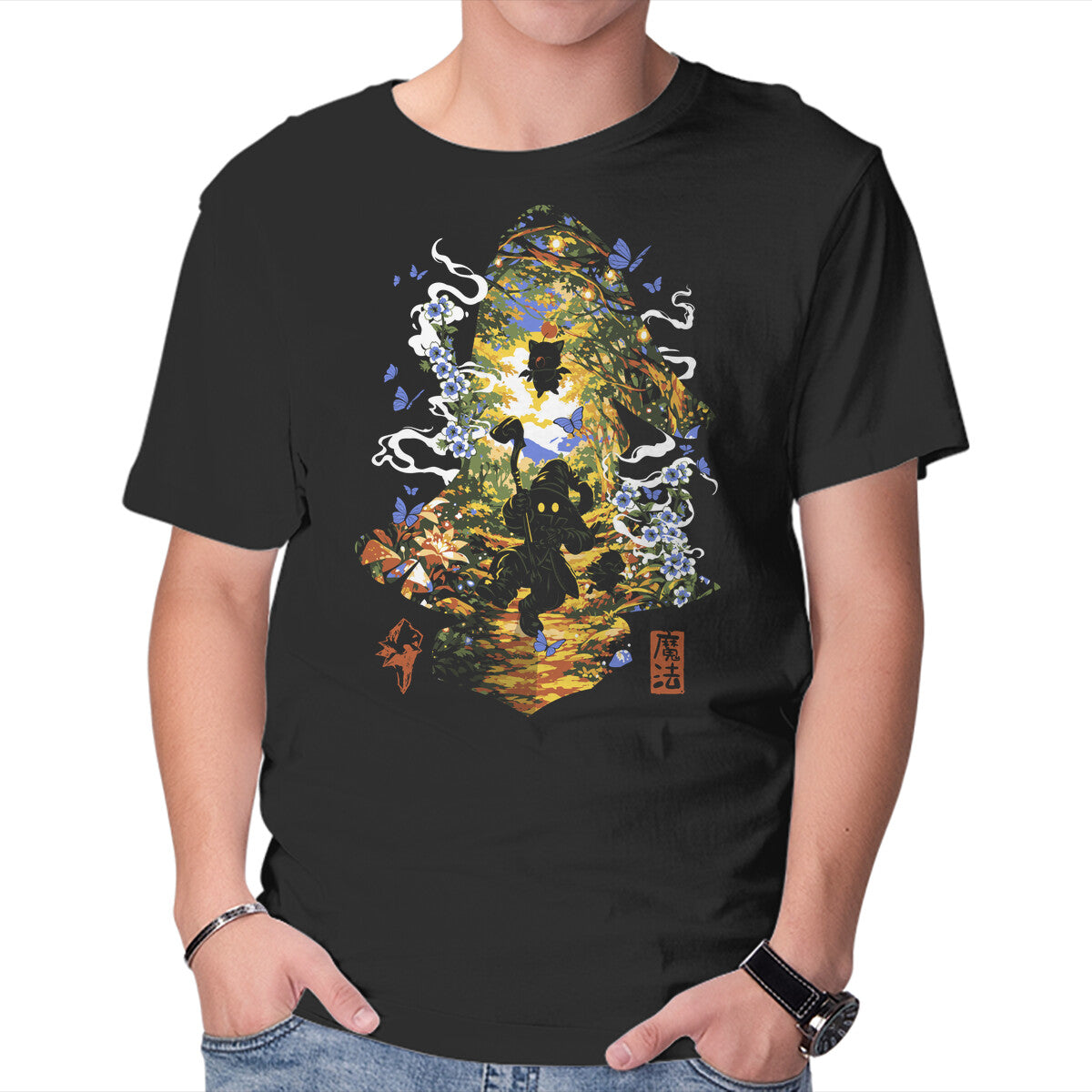 Unisex Crew Neck T-Shirt The Black Mage Of Dali Graphic Short Sleeve Casual Tee XXL