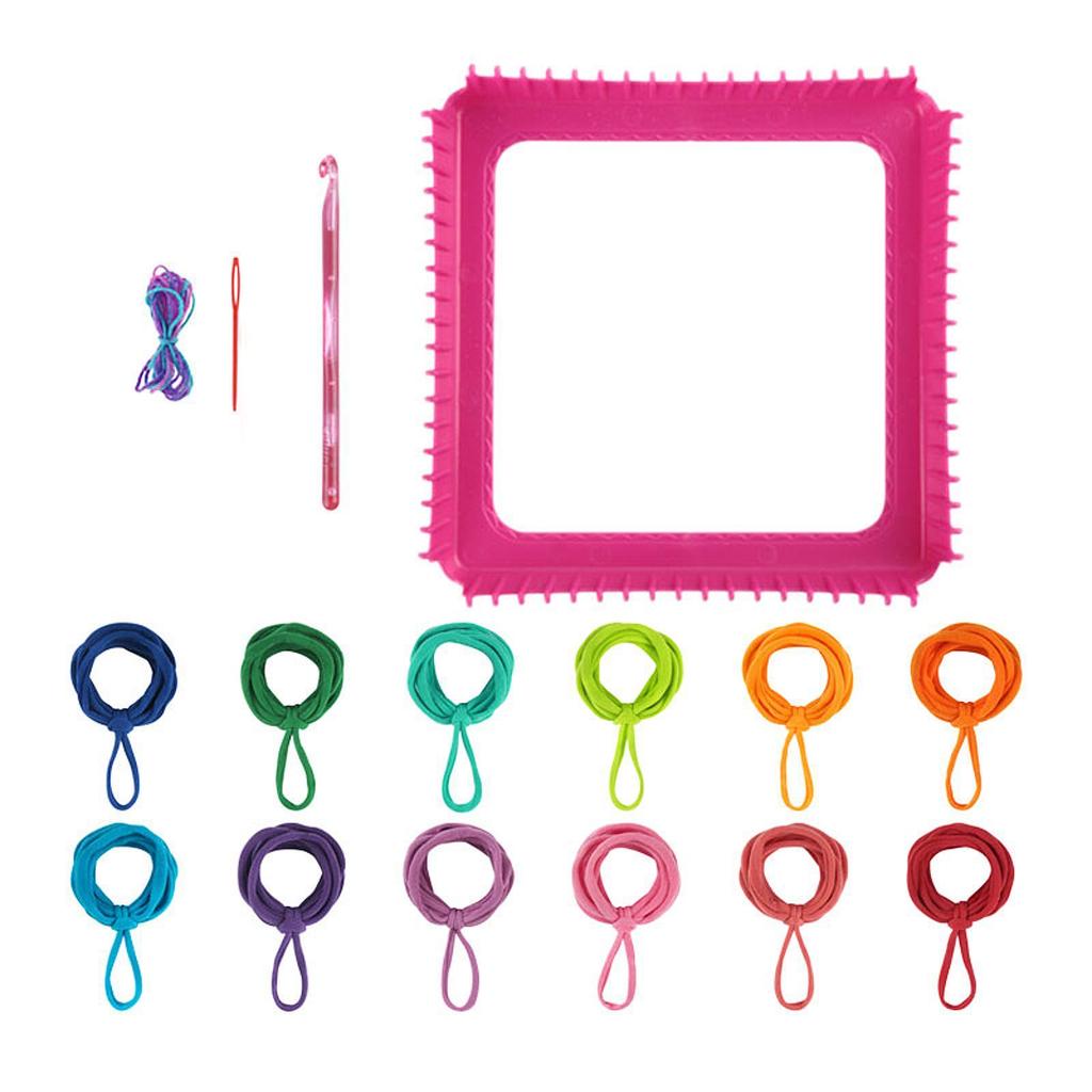 Weaving Loom Kit Toys Potholder Loops Making Kits Gifts Multicolored Knitting Portable DIY Sewing Craft for Beginners Kids