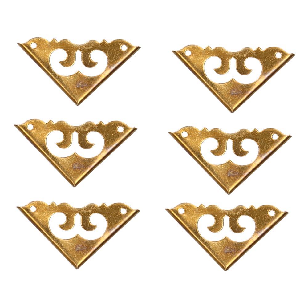 8pcs 1.2in Box Corner Protector Brass Table Corner Guard Vintage Short Side Corner Guard  Cabinet