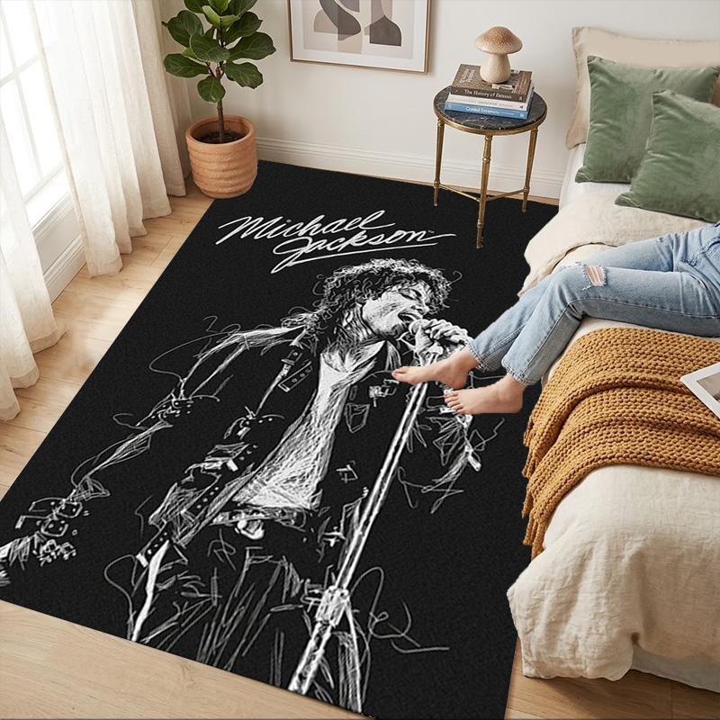 Michael Jackson Living Room Nonslip Area Rug Soft Carpet For Bedroom Gameoom Playroom Sofa Office Home Decor Doormat