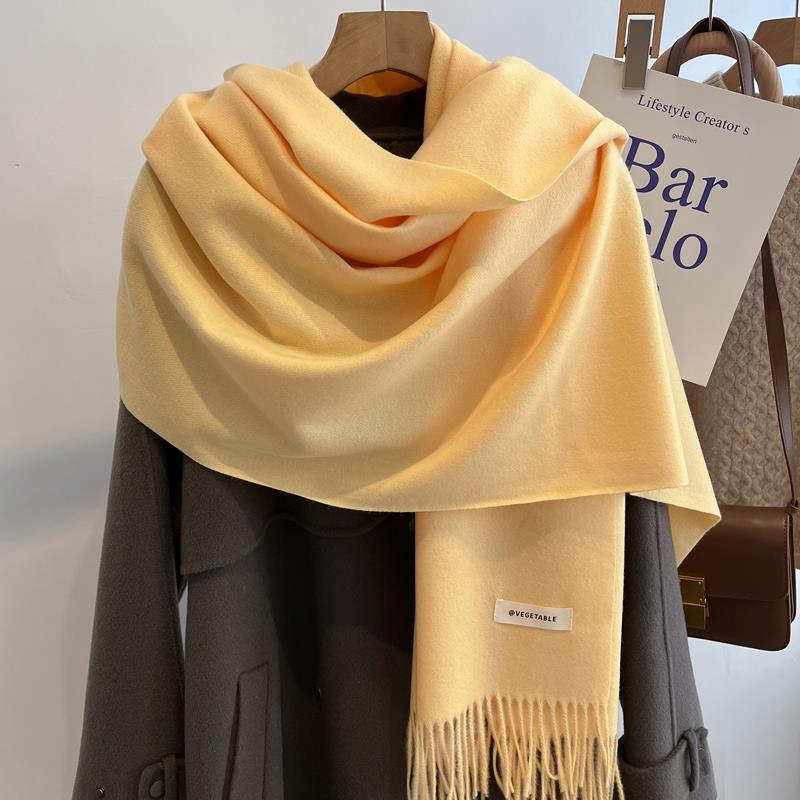 Scarf girls winter versatile solid color imitation cashmere scarf long scarf shawl dual-purpose couple men
