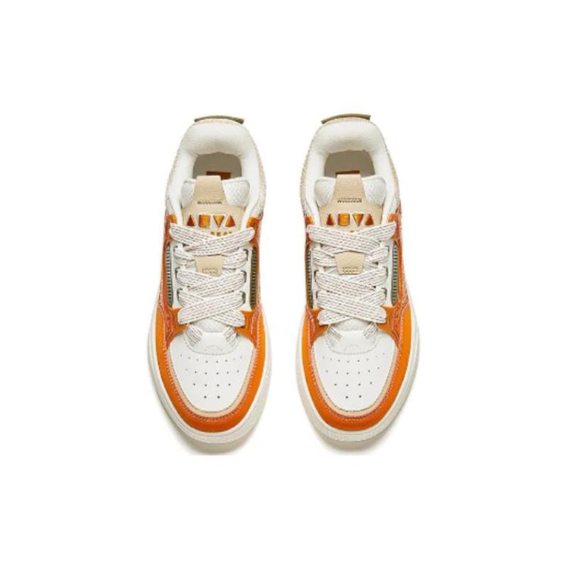 Anta AOJIE Cushioning, Wear Resistant Low top Skateboard Shoes Men's Orange White Sneakers 112418040-5