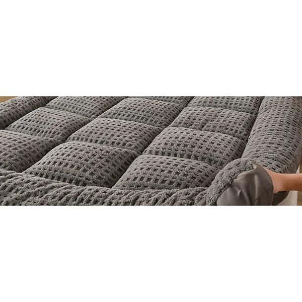 WTEMPO Plaid Printed Foldable High Quality Soft Mattress School Dormitory Mattress Winter Thickened Plush Bedroom Bed Sheet Tatami Plush Pads