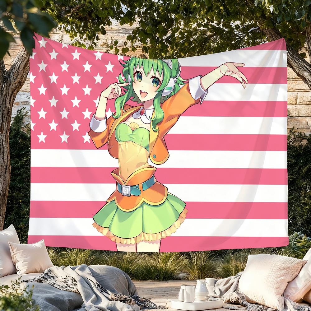 Vocaloid American Flag Carrot Indoor Wall Cloth Home Decoration Wall Hanging Room Tapestry Banner Art Fabric Poster