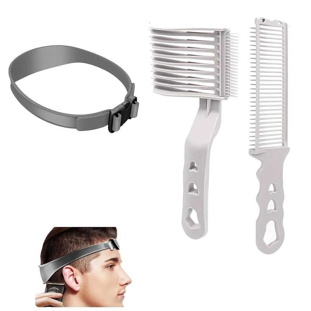 Positioning Hair Cutting Comb Hair Styling Silicone Hair Cutting with Hair Holes Extreme Hand Push Oil Head Hair Cutting Comb