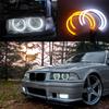 עבור BMW סדרה 3 E30 E36 M3 333i 325i 323i 316i 318i 325td 1982-2000 ערכת עיני מלאך LED טבעת לבנה כותנה